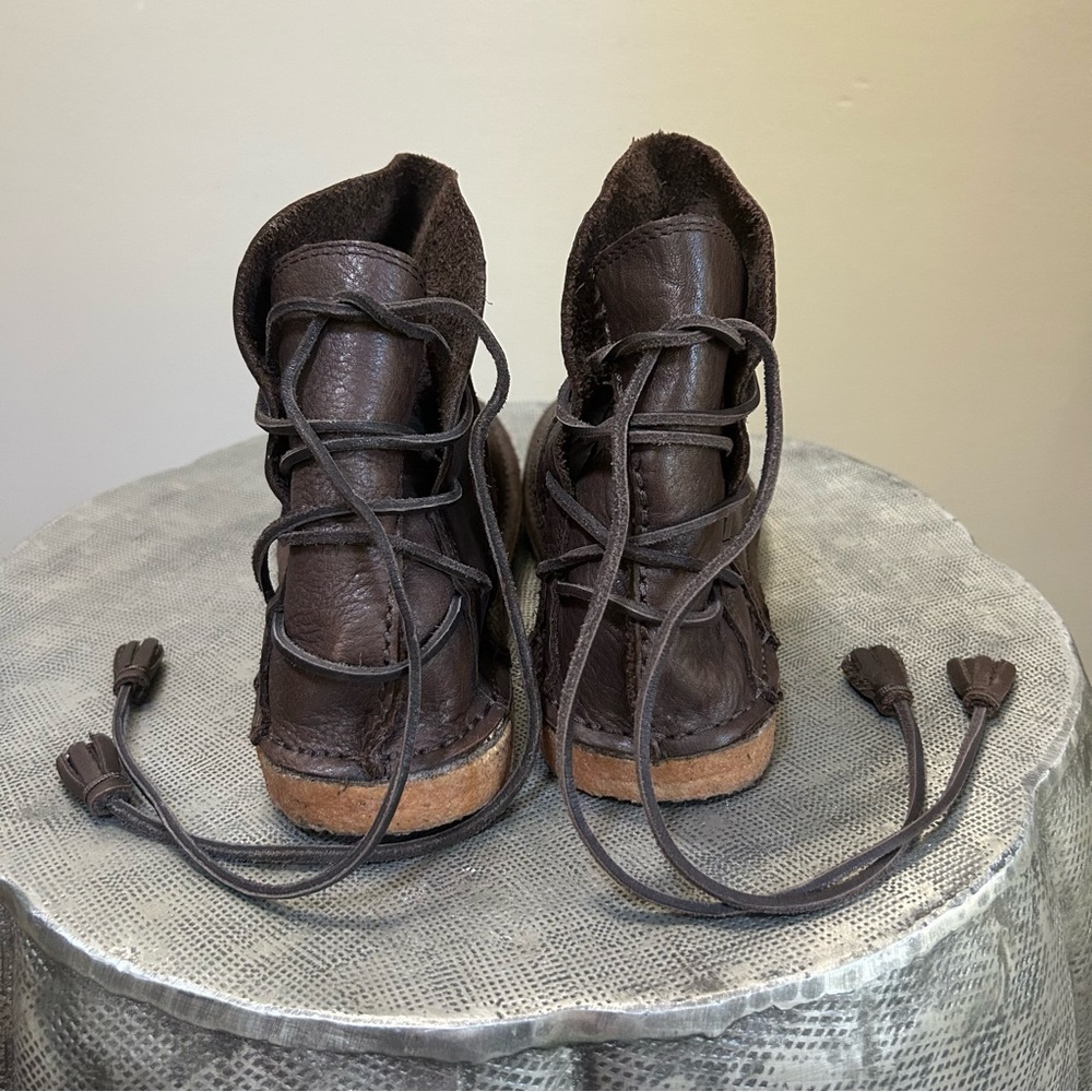 Pure Footwear ~ Indie Brown Leather Flat Lace-Up Ankle Boots in size 9 - Picture 10 of 12